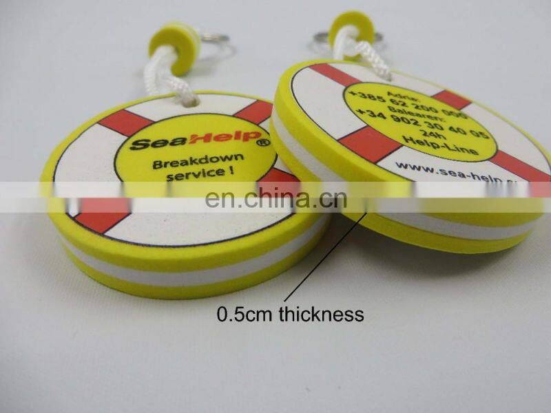 Factory direct supply round EVA key chain rings with two sides printing logo key holder
