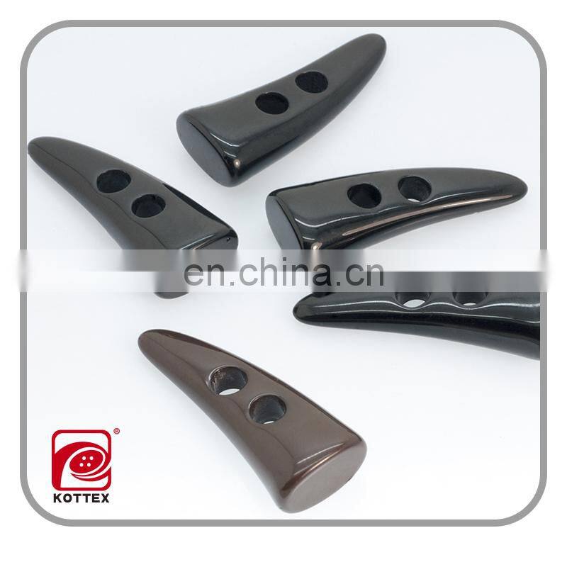 Garment buffalo horn toggle button, fabric toggle button, plastic toggle button