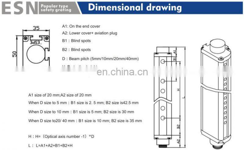ESN Anti-interference light curtain safety grating