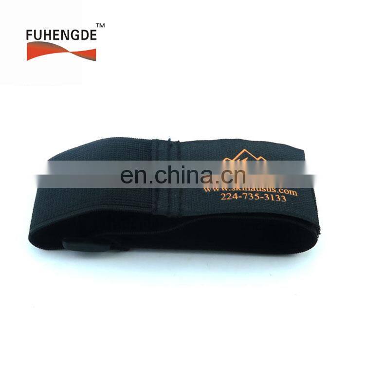 custom logo hook and loop elastic strap with plastic buckle