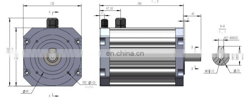 HFM036 48V 750W 3000RPM 2.39Nm 18.39Amp B3 B14 B34 B5 Hall sensor BLDC brushless dc motor for Green and energy-saving car race