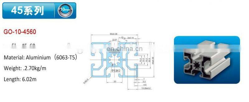 45x45 aluminium profiles for partition