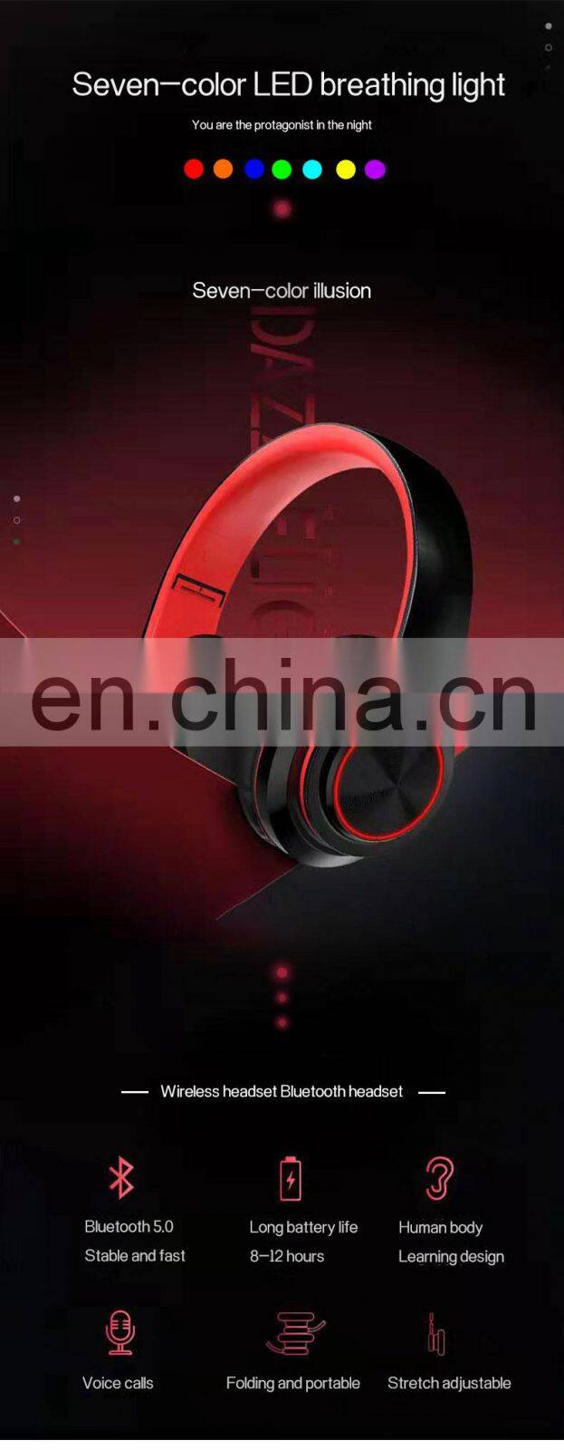 2020 New Design Stereo Earphones Headband Wireless V5.0 Headphones Siperlong Standby Gaming Headset Wireless Earbuds