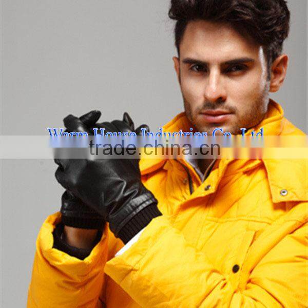 Mens goatskin winter gloves genuine leather