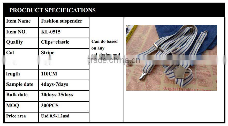 High quality fashion clips suspenders for men
