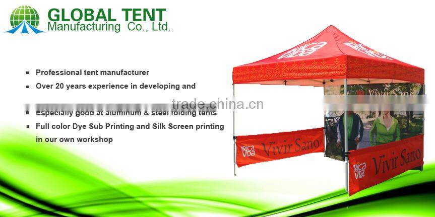 Custom Print Aluminum Pop Up Pagoda Tent 3x3m ( 10ft X 10 ft), Printed canopy & valance, 4 full walls