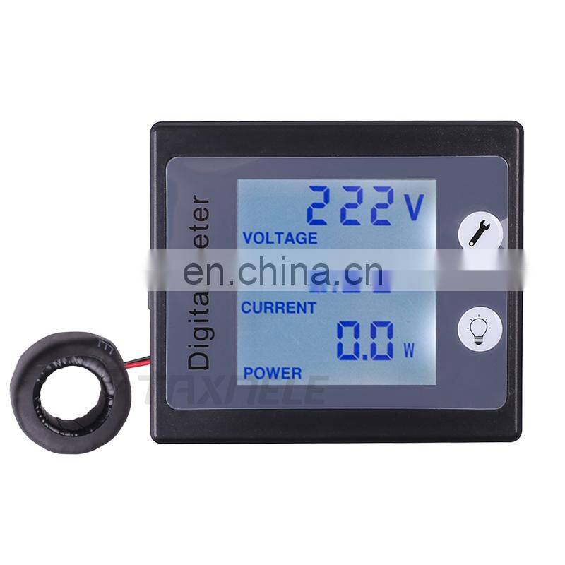 AC Single Phase Digital Electric Power Meter Wattmeter 80-260VAC 100A Khw Energy Meter with CT coil Multimeter Ammeter Voltmeter