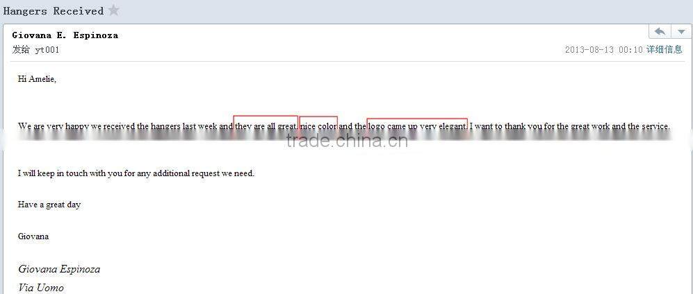 YT velvet clothes hanger velvet flocked hanger with metal logo