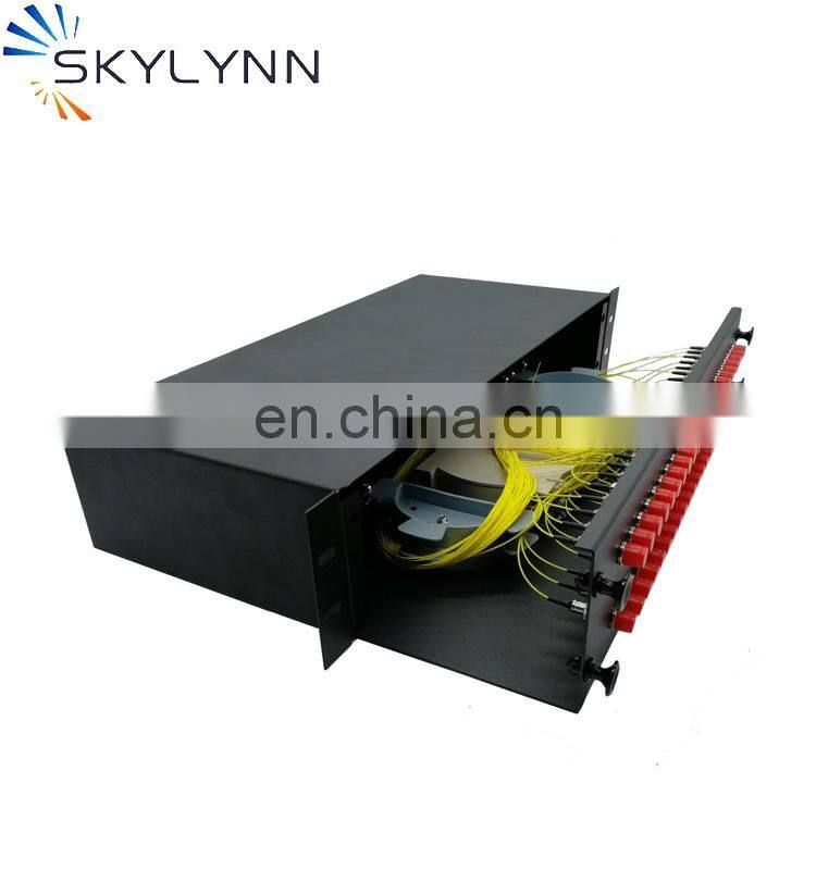 Steel materials lc sc fc st 2U 48 port fiber optic patch panel/diatribution frame