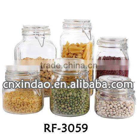 China Made Wholesale Clear Glass Jars and Lids for Daily Use