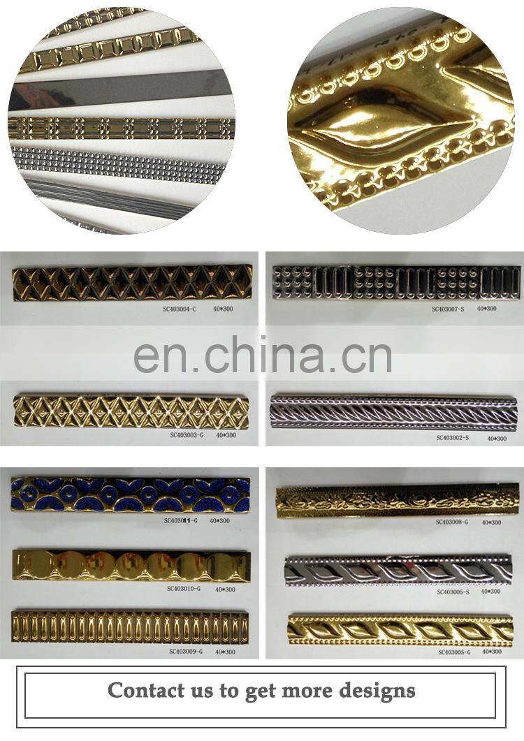 Libya tile price 40 x 300mm golden pencil border tile