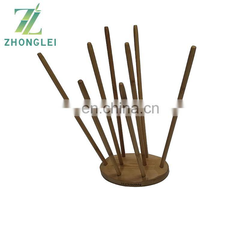 Bamboo wood storage plastic bag drying rack bamboo drying rack