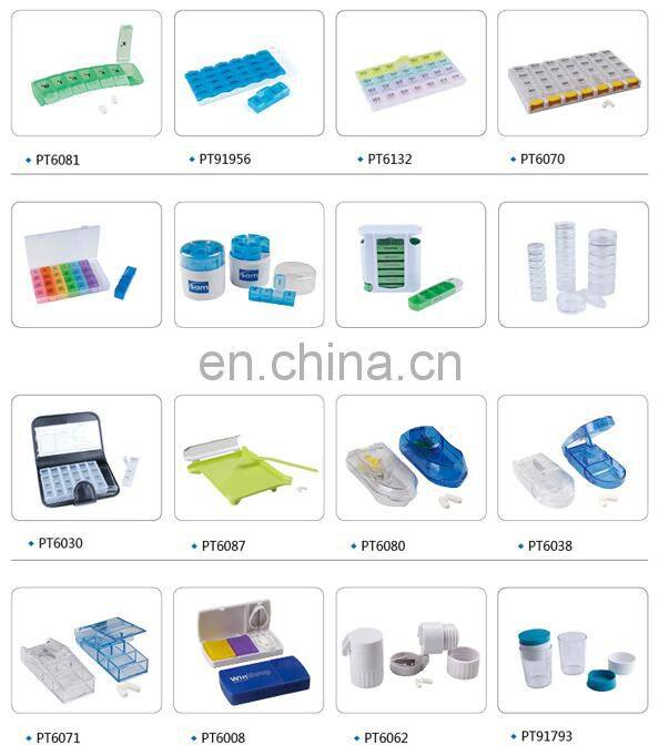 Hot Sell Large Compartment Weekly Pill Box Cases 7 Days Pill Box Organizer With Spring Open