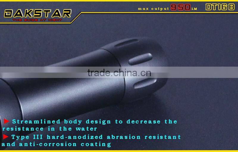 DAKSTAR DT16B CREE XML T6 LED 950LM 18650 IPX8 Rechargeable Scuba Diving Devices