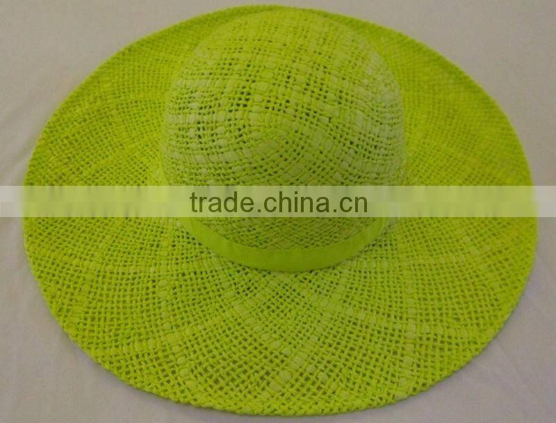 Brown handmade sun beach hats with ribbon
