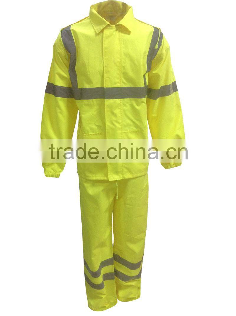 Fluorescence durable high visibility rain coat