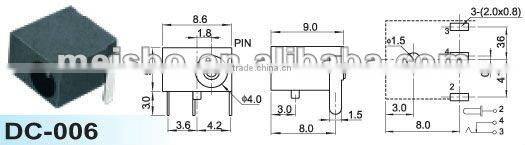 Universal male 1.65mm dc power jack for laptop