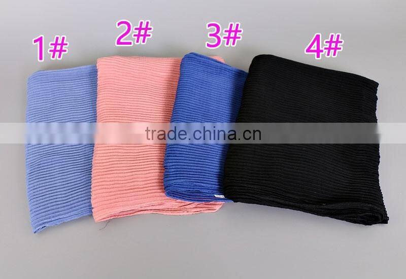 2016 New Style Stripe Embossed Viscose Plain Muslim Women Hijab Scarf