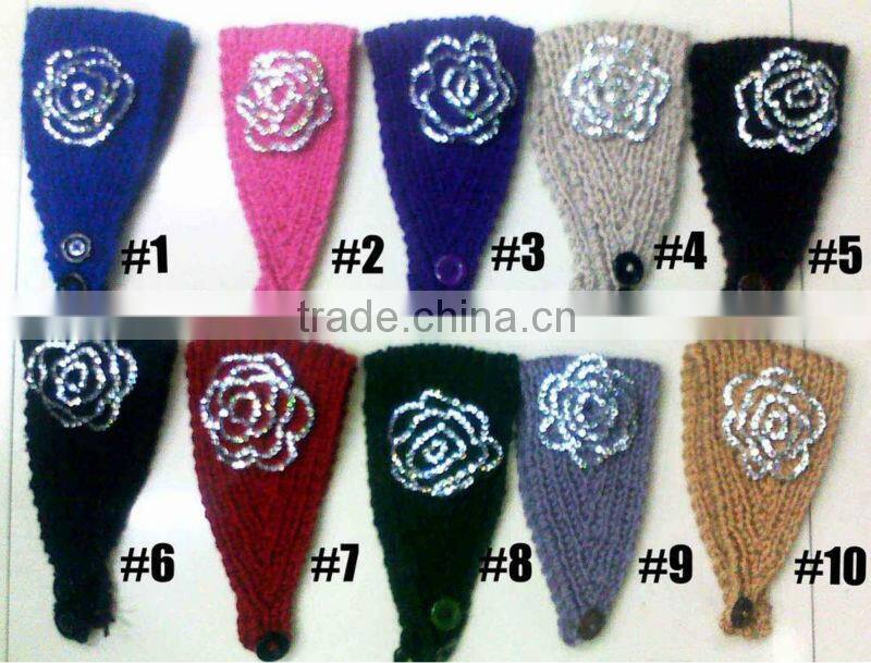 Diamond Handmade Knitted Lady Flower Headband