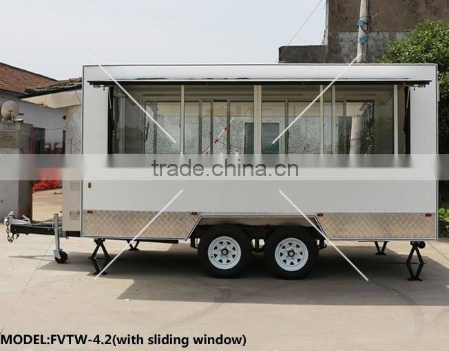 Big wheels mobile kitchen trailer,catering trailer,mobile food trailer design