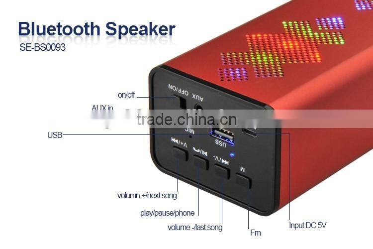 Portable Bluetooth speaker with FM radio Shinning Metal material enjoy music