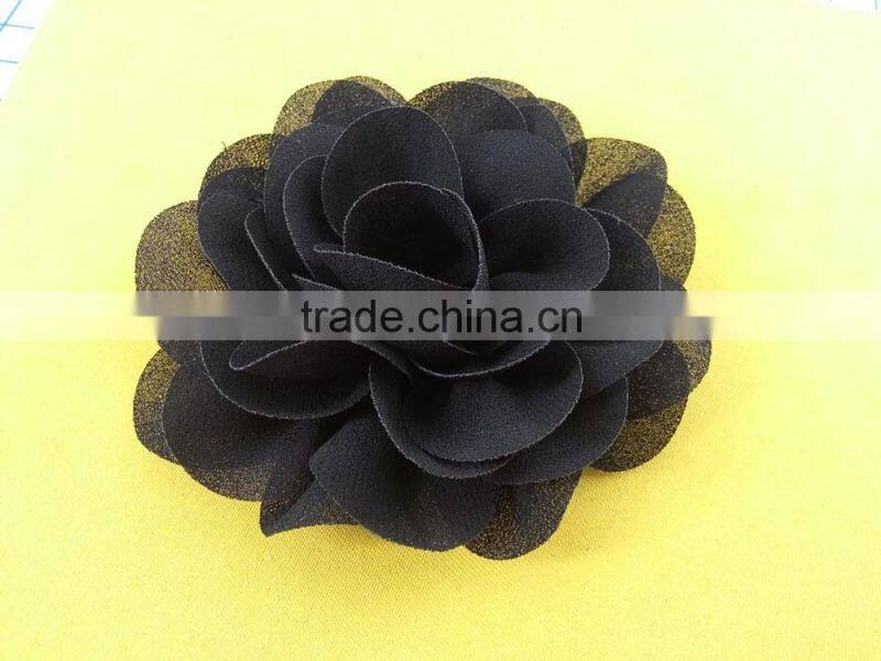 9cm High Quality Chiffon Rosette in Black Color For Ladies --- M109