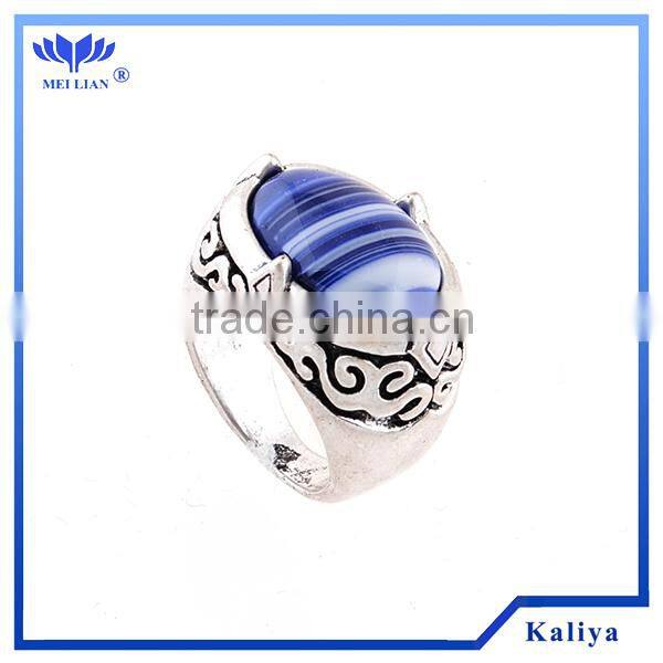 Custom Jewelry Ring Blue Stone Jewellry Silver Plating