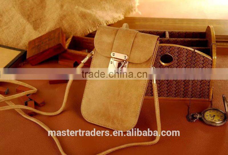 Universal Frosted PU Leather Bag Phone Bags With Metal Buckle For Mobile Phone For Samsung Galaxy S6 Edge MT-3874