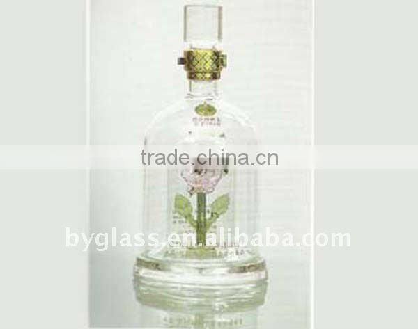 art glass bottle horse