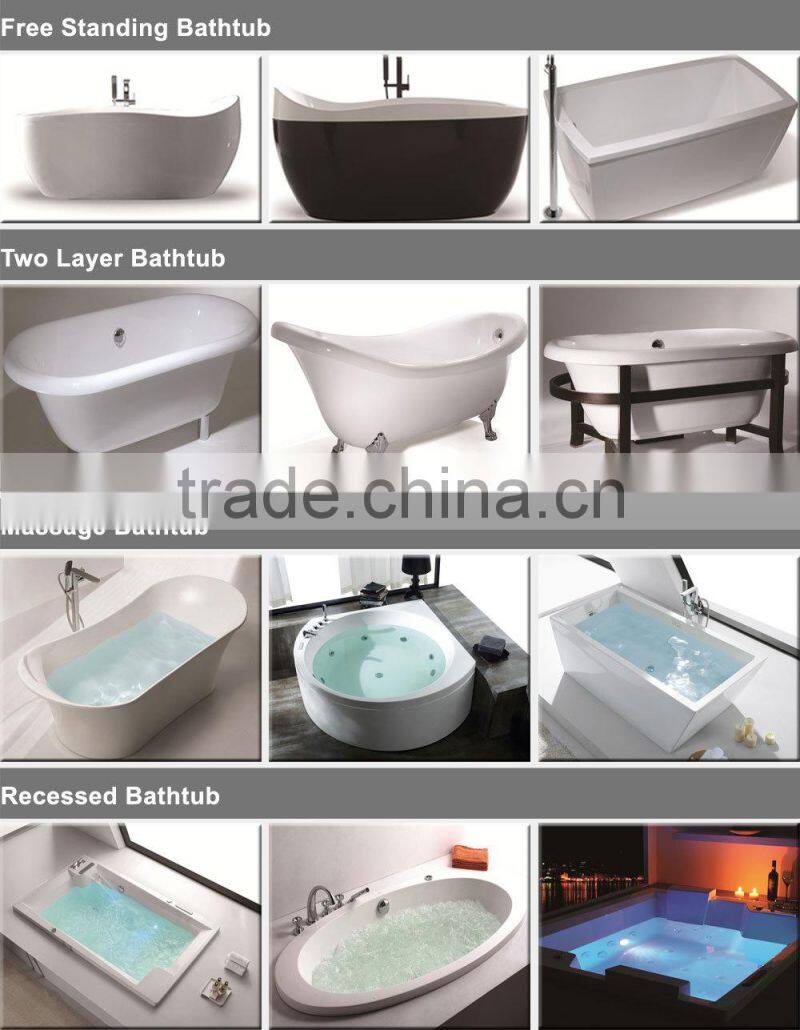 150cm skirt panel massage bathtub with carving square shape B25515W-1WT1