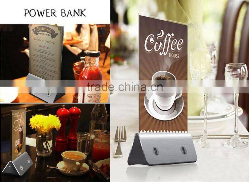 1000mAh 4x 2.1A USB Multiple Charging Station Power Bank with Menu Advertising display For Cafe, Restaurants, Bar, Coffee Shops