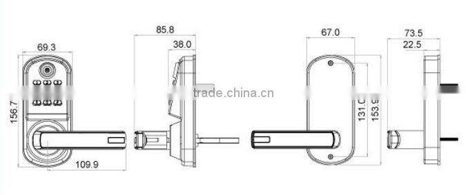 LS8015TM digital door lock with three unlocking ways