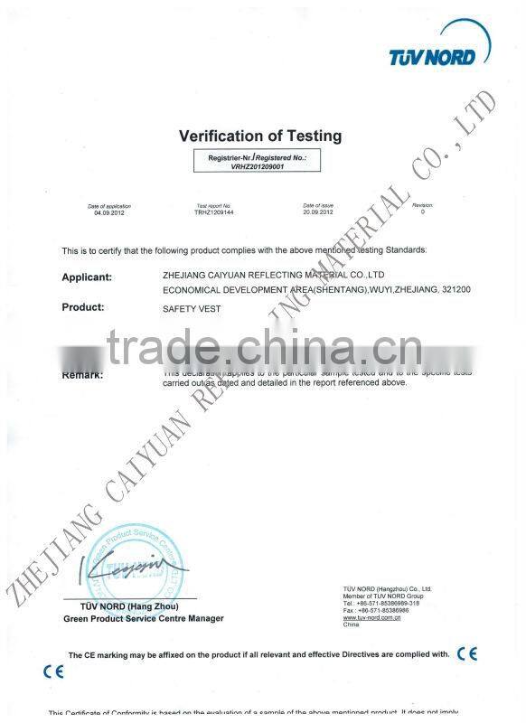 Adult High Vis Viz Reflective Safety Vest Waistcoat with EN20471 Certificate