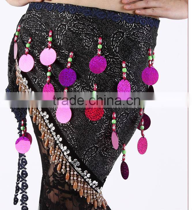 Sexy Dance Hip Scarf , Belly Dance Hip Scarf , Sequin Belly Dance Hip Scarf