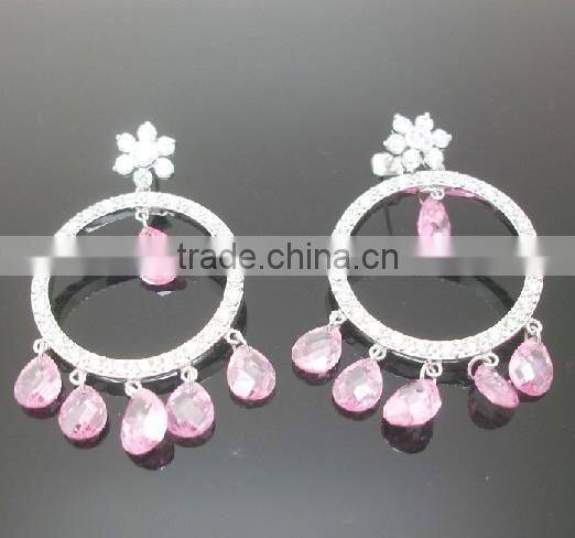 JINSE Big Circle Earrings Made With Zircon