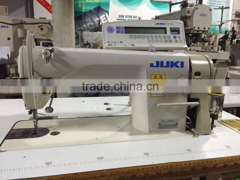 The lowest price used juki single needle 8700 series lockstitch industrial sewing machine