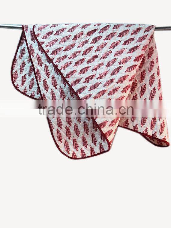 Cotton Quilted Baby Blanket Hand Block Printed Baby Doher Cotton Baby Quilt