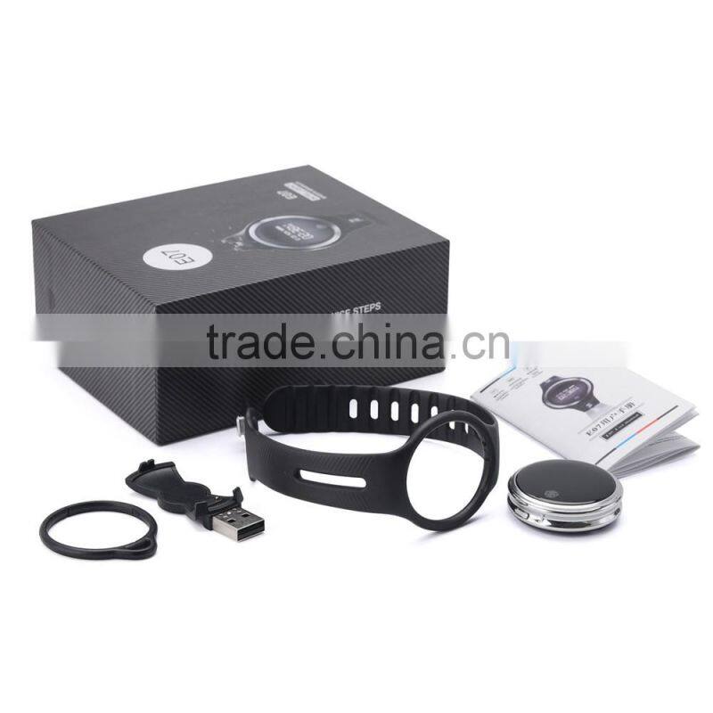 Hot selling E07 smart sport wristband healthy tracker sleeping pedometer bracelet with app