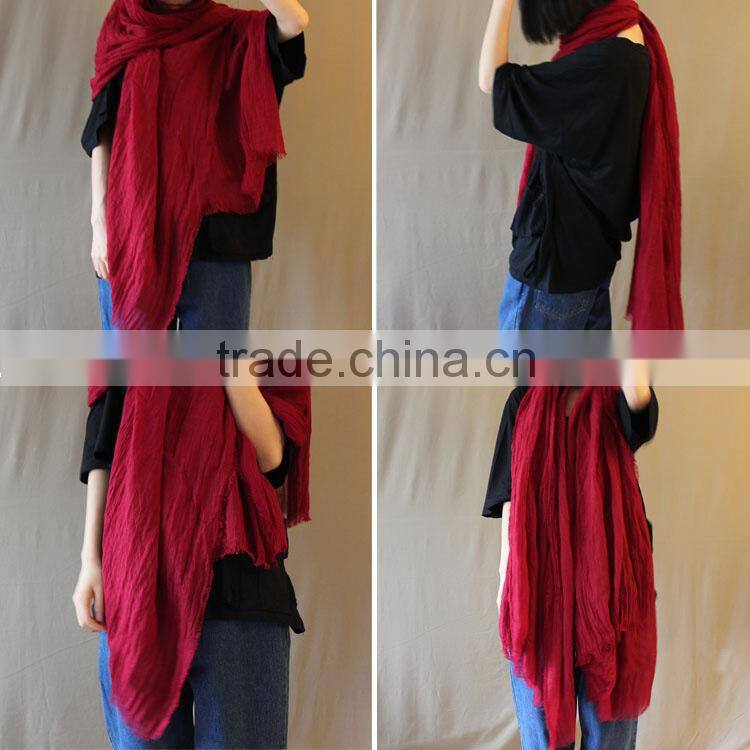 New product wholesale high quality pure cotton scarf multicolor WJ-640
