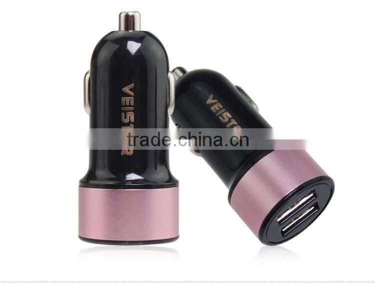 DC 12v-24v Input Cigarette Lighter 2 USB Mini Car Charger