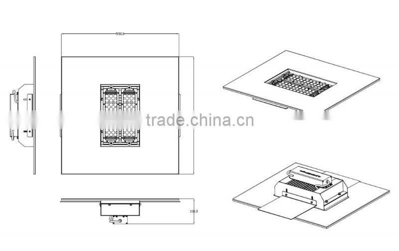 retrofit recessed outdoor gas staion led canopy light 100W gas station led canopy lights