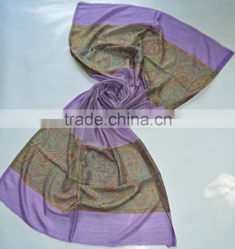 Fine wool 120 count scarves in jamavar pattern