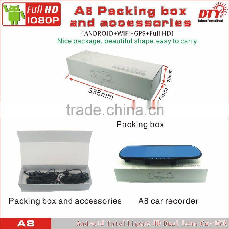 5"Android fhd 1080p car camera dvr video recorder, android rear view mirror car dvr ,GPS Car Navigation Recorder