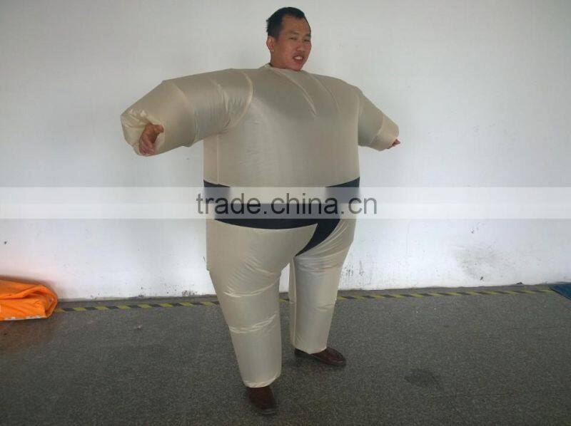 DJ-CO-124 NWE INFLATABLE BLACK SUMO SUIT FAT COSTUME AIRBLOWN EASY LIGHTWIEGHT OUTFIT