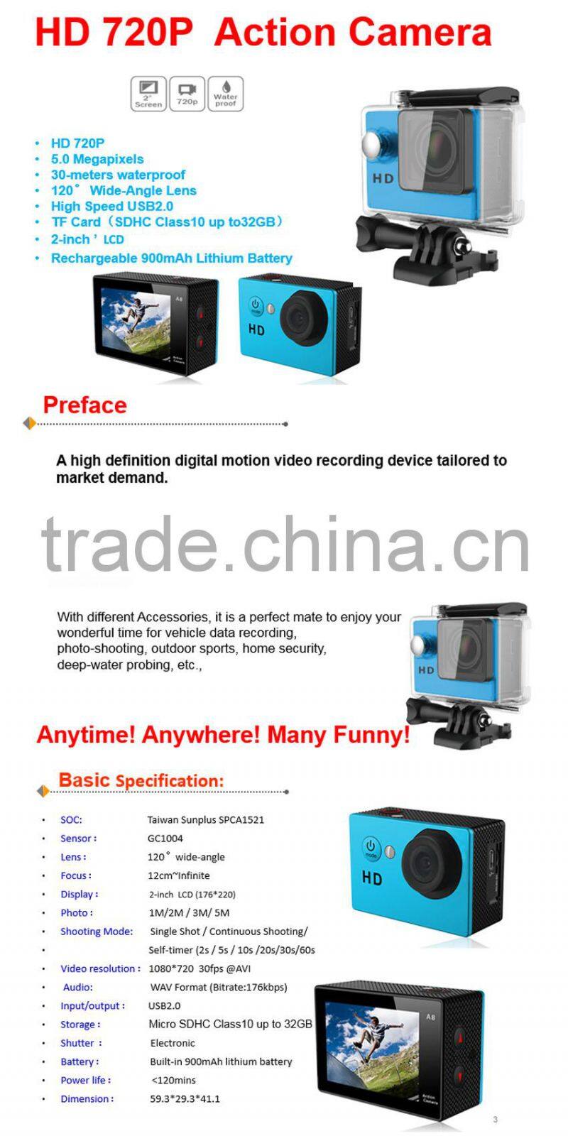 HD 720P Action Camera