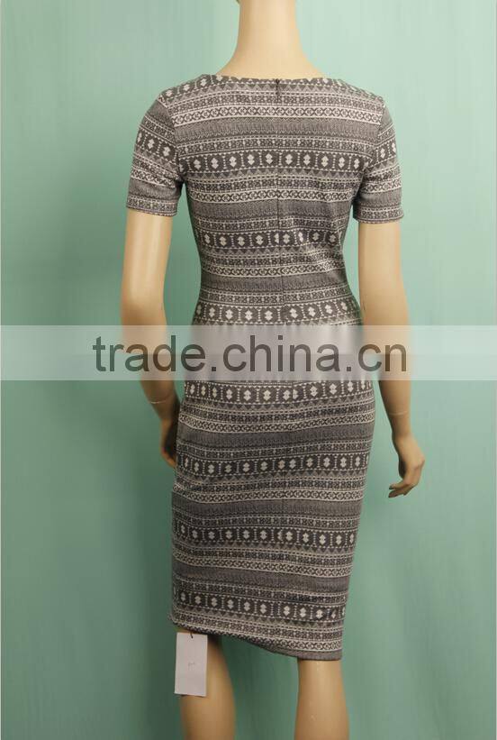 Short sleeve fashion womens 2016 spring dresses midi DD150432024