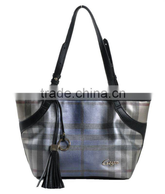 Summer hot! Plaid Printed PU shoulder bags fashion ladies handbags 2012
