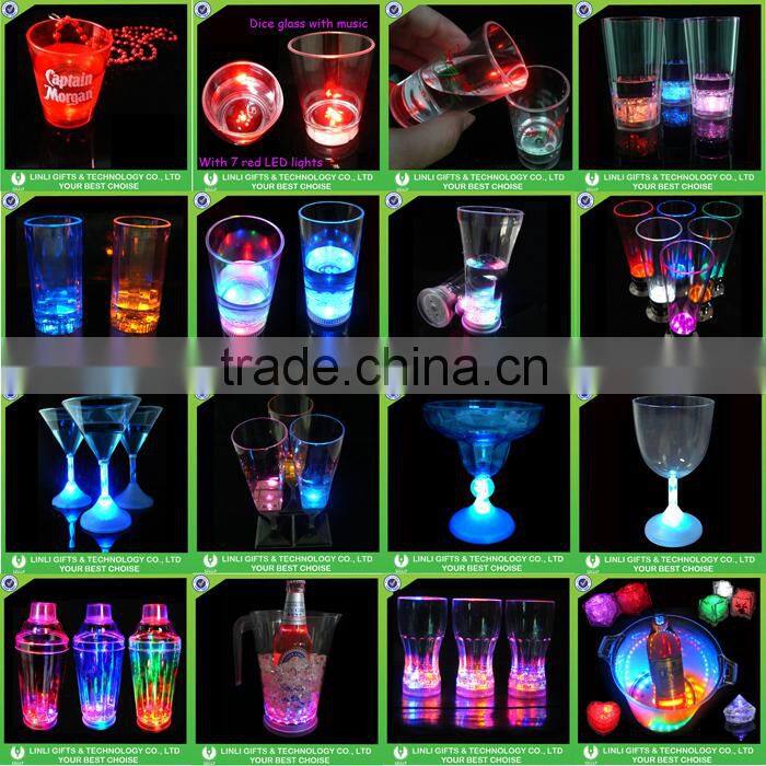 2016 Logo Printed Led Color Changing Flashing Champagne Cup