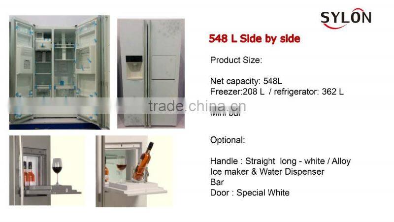 2015 hotsale househould side by side refrigerator