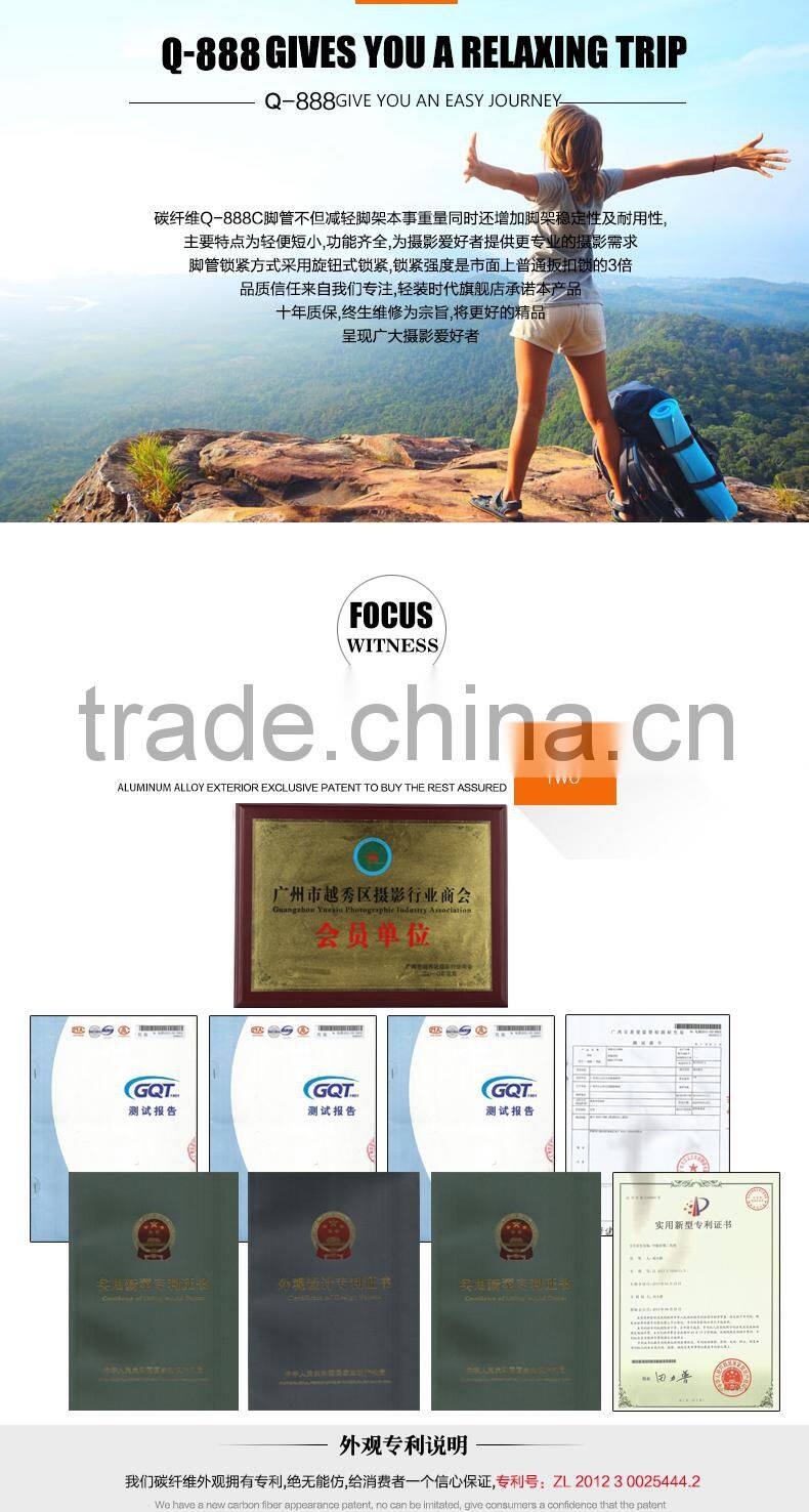 Q888 Portable Tripod For SLR Camera Tripod Ball Head Monopod Changeable Load Bearing 15KG kamera stativ for Digital Video camera